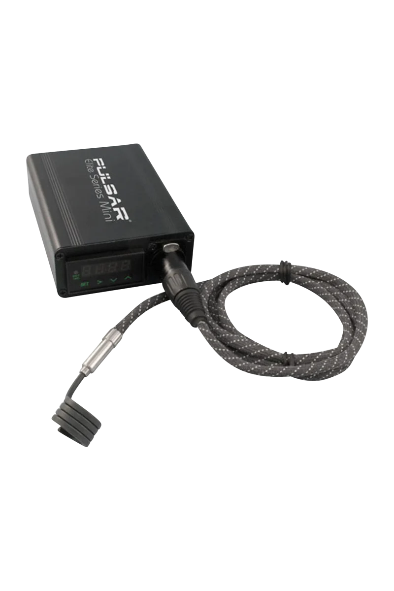 Pulsar Elite Series Mini eNail Kit with digital display and universal titanium nail, angled view