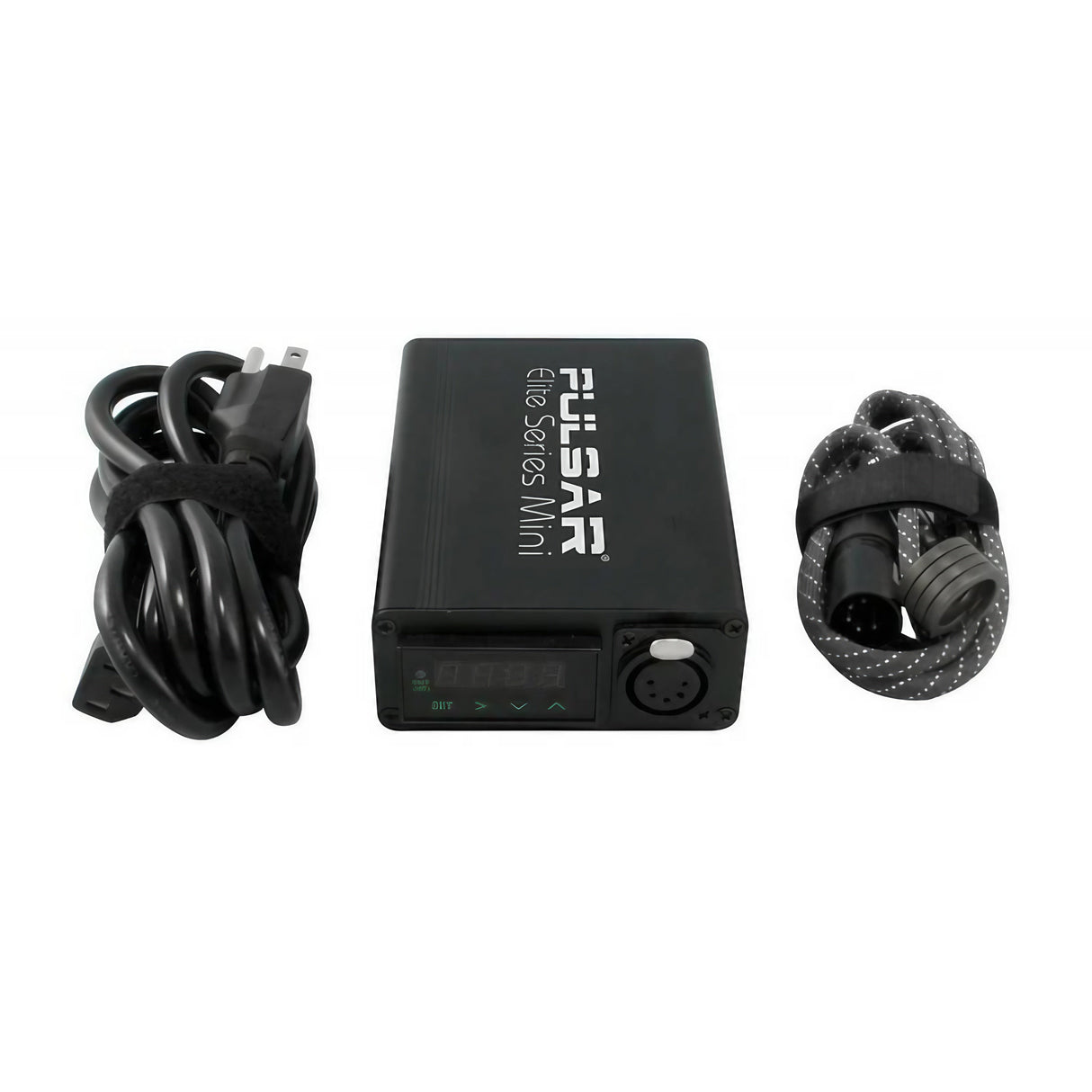 Pulsar Elite Series Mini eNail Kit with Universal Nail and power cable on white background