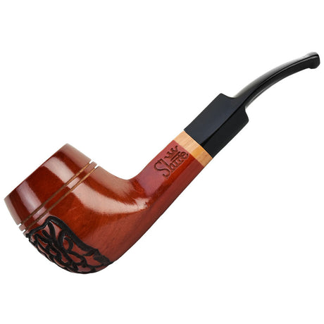 Pulsar Engraved Bulldog Rosewood Pipe, 5.5" handcrafted wooden pipe with side view