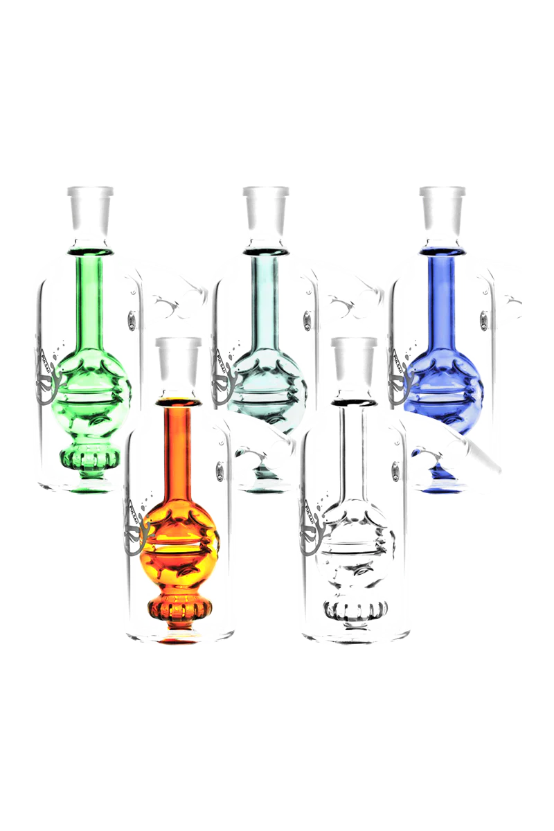 Pulsar Fab-Egg Perc Ash Catchers with 45° joint in various colors, front view on white background