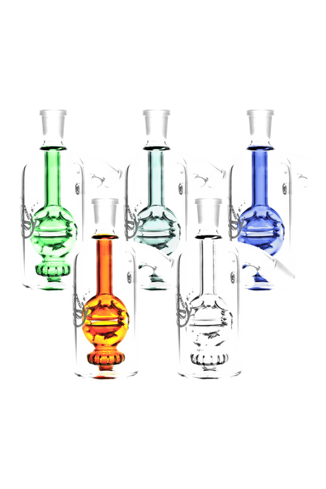 Pulsar Fab-Egg Perc Ash Catchers with 45° joint in various colors, front view on white background