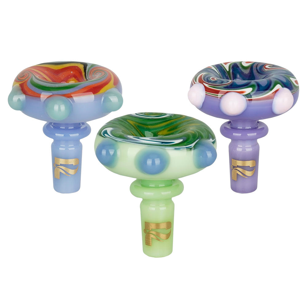 Pulsar Feelin' Funky 14mm Male Herb Slide with Colorful Marbles, Front View