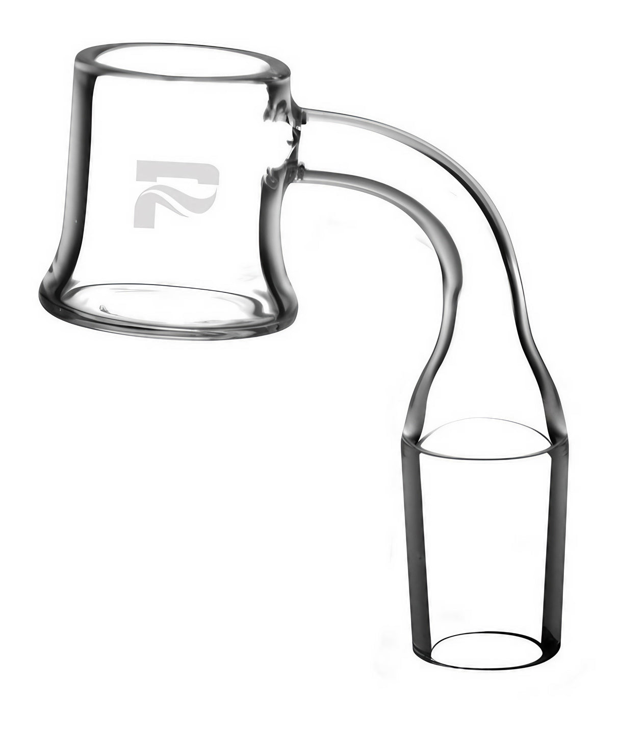 Pulsar Quartz Banger with Flat Top, 90 Degree Female Joint, for Dab Rigs, Isolated on White