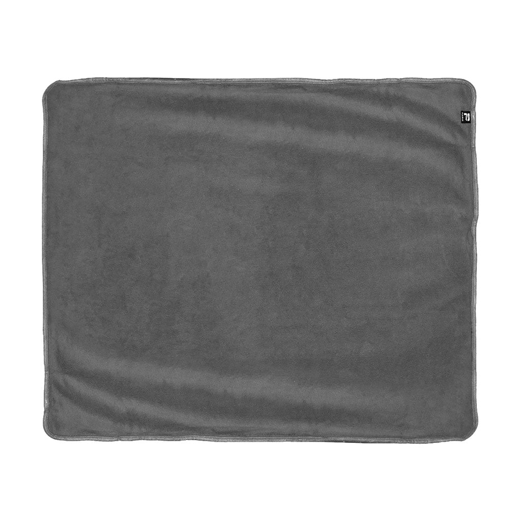 Pulsar Fleece Throw Blanket in Watchful Mushrooms design, cozy 50" x 60" size, top view on white