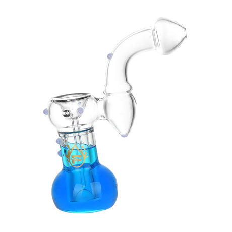 Pulsar Frosty Fog Glycerin Bubbler Pipe with blue glycerin base and clear borosilicate glass