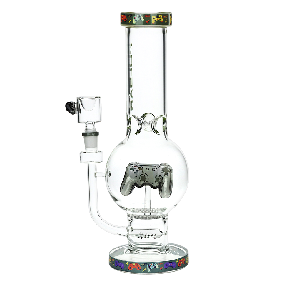 Pulsar Game Time Bubble Base Glass Water Pipe | 12.5" | 14mm F