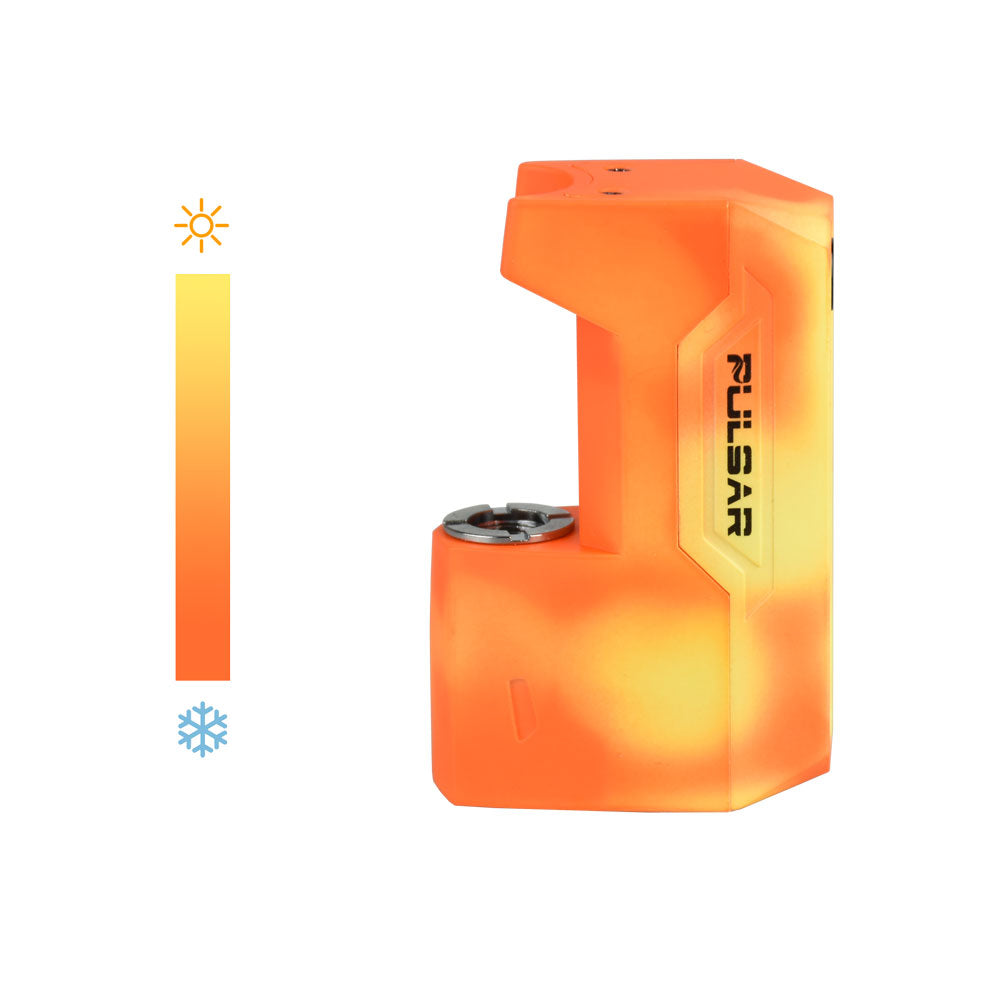 Pulsar GiGi H2O 510 Battery in Orange, 500mAh Capacity, Side View on Seamless White