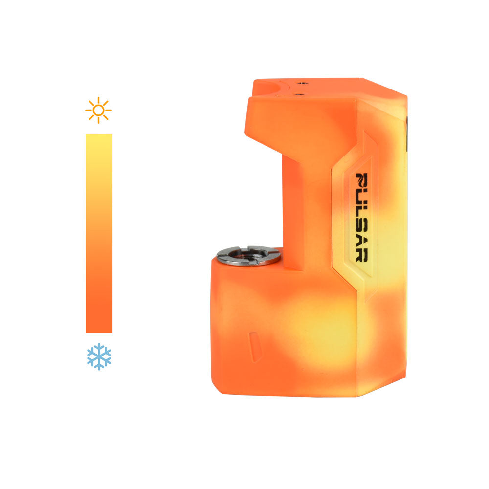 Pulsar GiGi H2O 510 Battery in Thermochromic Orange, Side View with Water Pipe Adapter