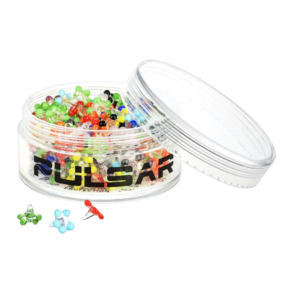 Pulsar Borosilicate Glass Daisy Screens in assorted colors, 8mm diameter, 200 pack