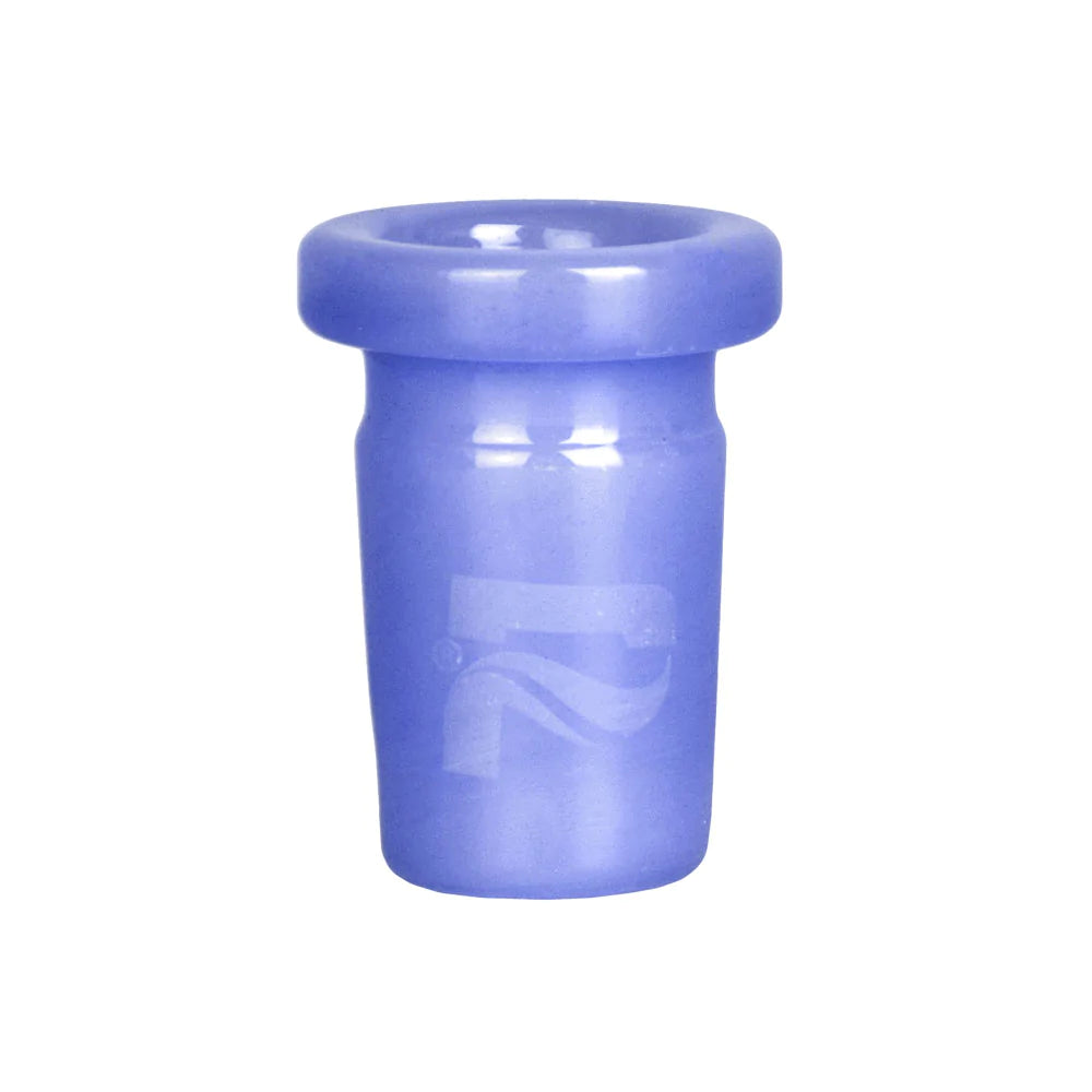 Pulsar Glass Joint Reducer Adapter in blue, heavy wall borosilicate, front view