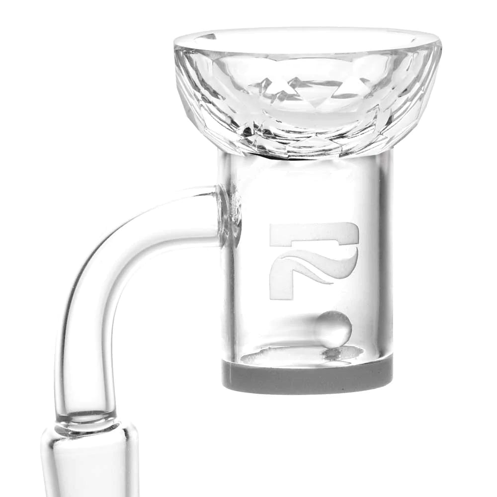 Pulsar Borosilicate Glass Oil Dish & Spinner Carb Cap, Heavy Wall, Side View