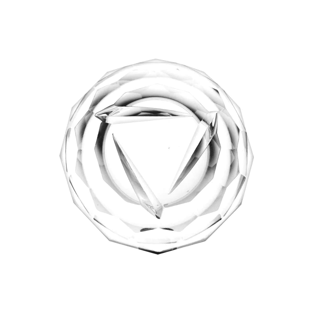 Pulsar Borosilicate Glass Oil Dish & Spinner Carb Cap Combo, Top View, 5mm Thick