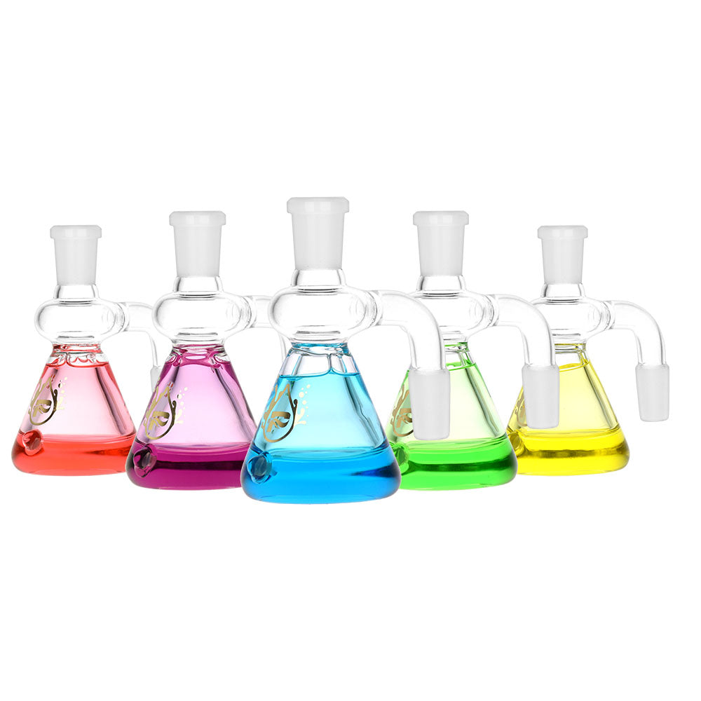 Assorted Pulsar Glycerin Beaker-Style Ash Catchers with Freezable Chambers lined up in various colors
