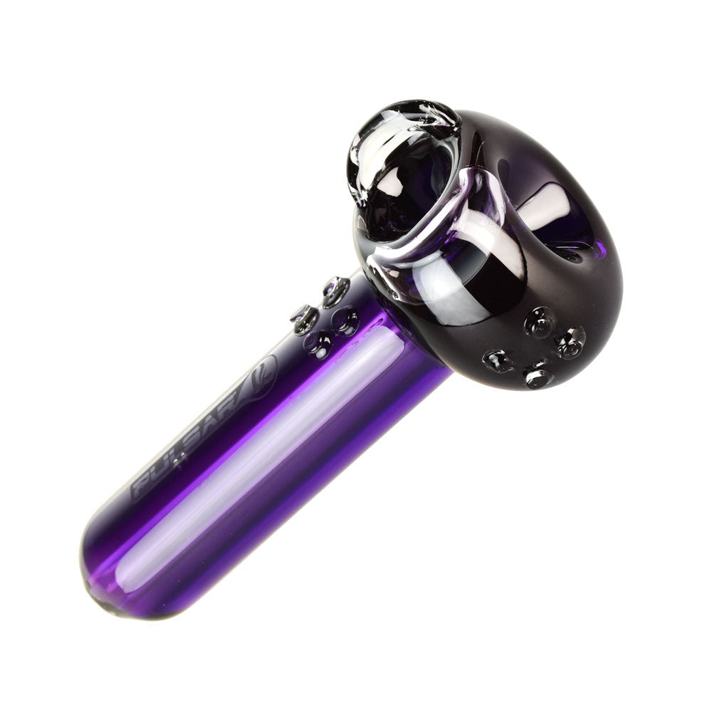 Pulsar Glycerin Freezable Spoon Bowl Hand Pipe, 4" Borosilicate Glass, Portable, Angled View