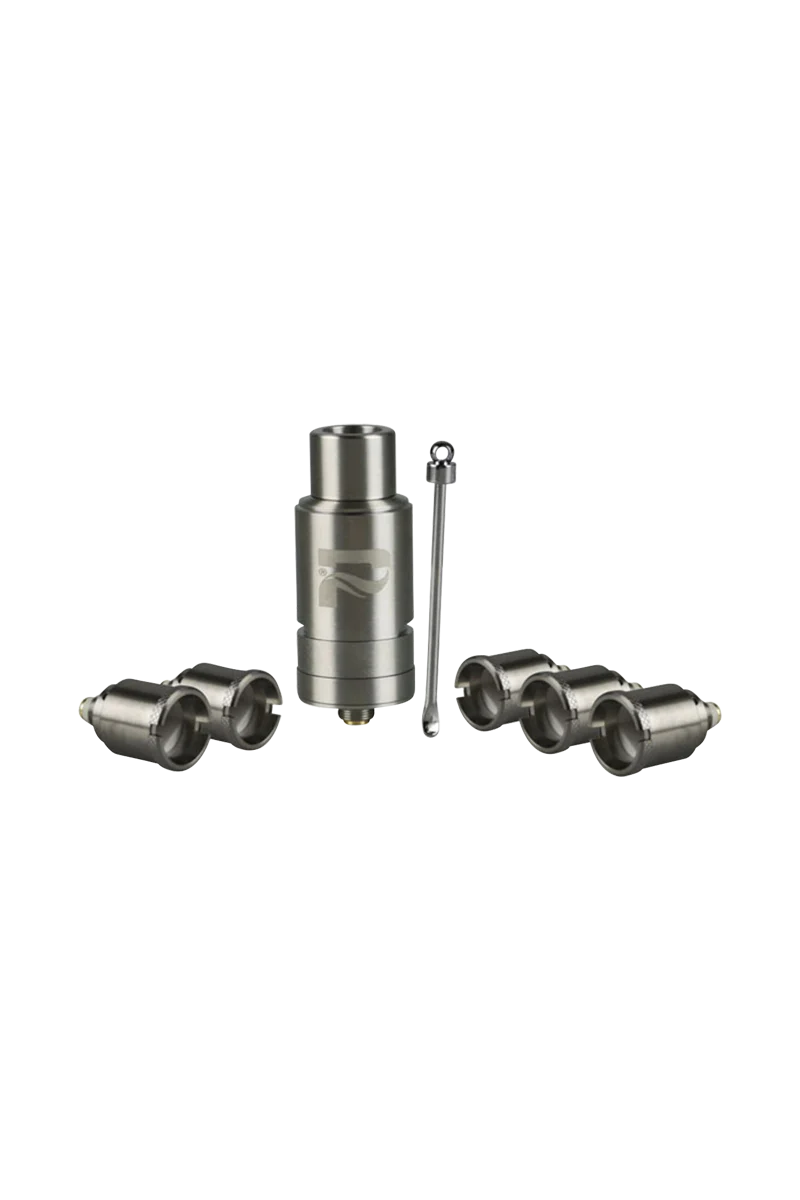 Pulsar Hell Fire Atomizer with 5 Ceramic Coils Kit, Side View on Seamless White Background