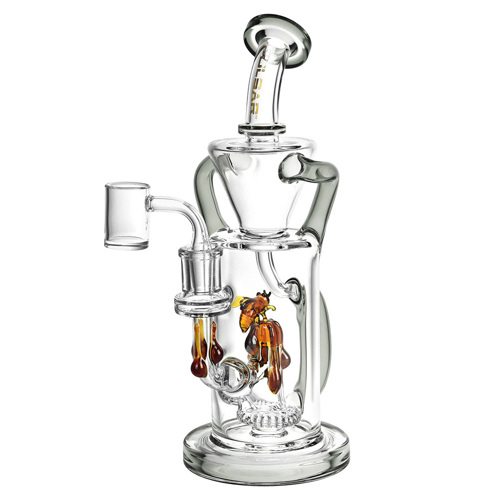 Pulsar Honey Sweetness Recycler Dab Rig, 10" with Amber Accents, Front View