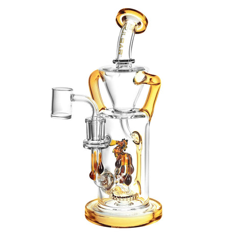 Pulsar Honey Sweetness Recycler Dab Rig in Amber, 10" with Disc Percolator, Front View
