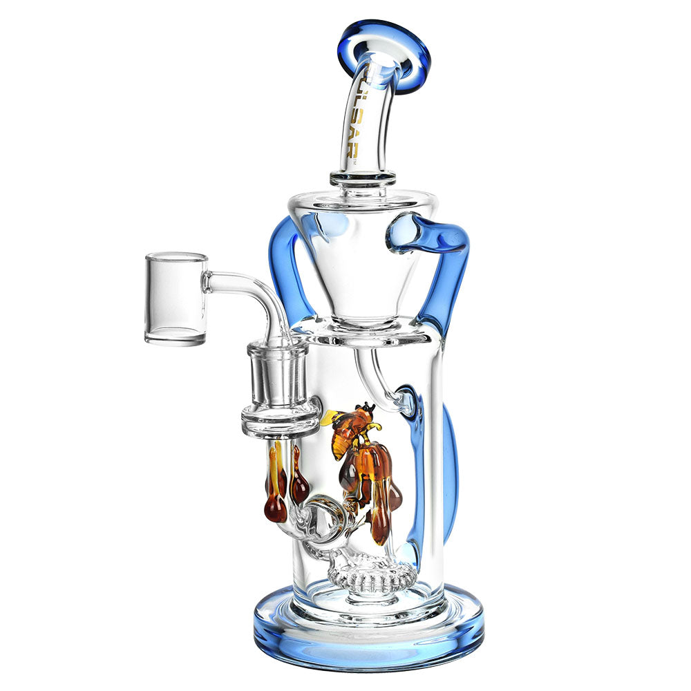 Pulsar Honey Sweetness Recycler Dab Rig in Blue, 10", with Disc Percolator and 90-Degree Joint