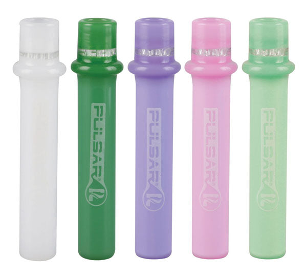 Pulsar Honeycomb Chillum - 4" Glass Pipes in various colors with front view on white background