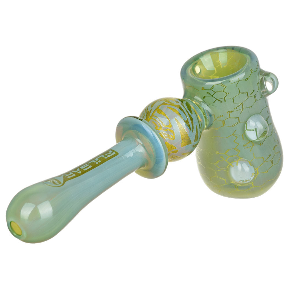 Pulsar Glass Hammer Bubbler with THC Blueprint Design, 5.25" Height, Borosilicate