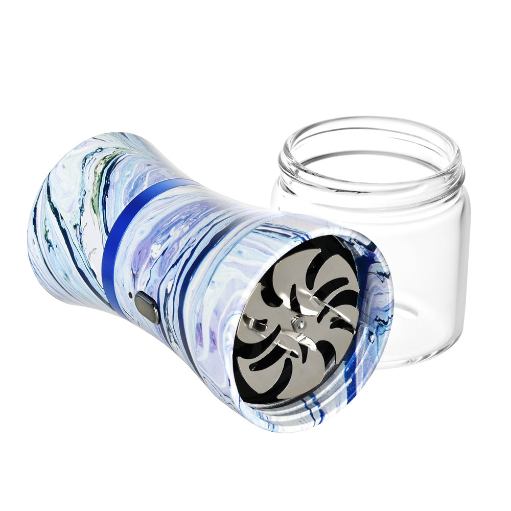 Pulsar King Kut Electric Herb Grinder in Black and Clear Glass, Medium Size, Battery Powered