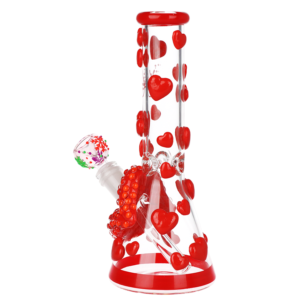 Pulsar Kiss My Lips Glow in the Dark Beaker Glass Water Pipe | 9.75" | 14mm F