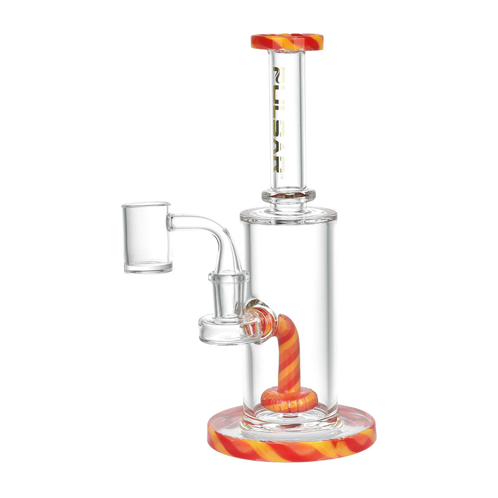 Pulsar Lollipalooza Dab Rig, 8.5", 14mm Female Joint, Borosilicate Glass, Red Swirl Design