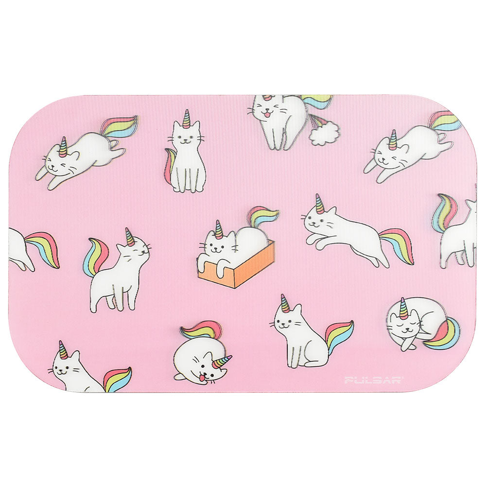 Pulsar Caticorns Magnetic 3D Rolling Tray Lid - 11"x7" with whimsical caticorn design