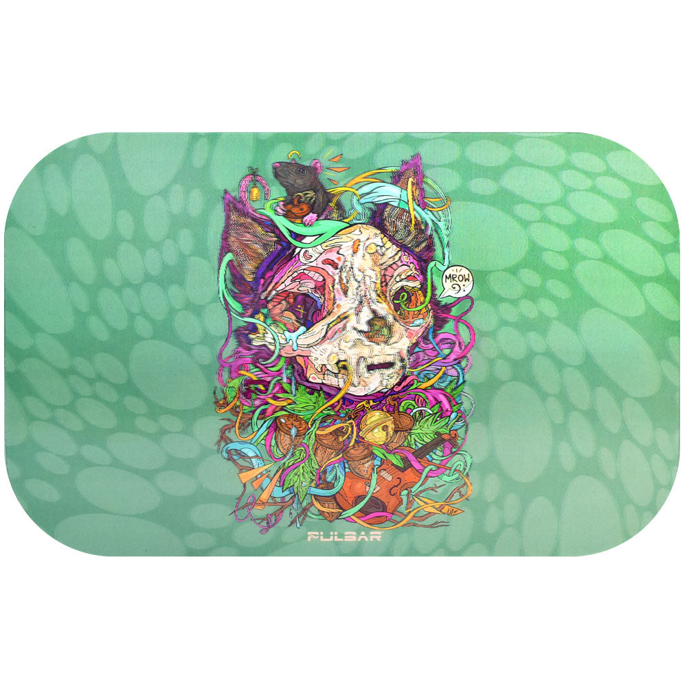 Pulsar Magnetic 3D Rolling Tray Lid featuring MrOw design, 11"x7", vibrant colors on white background