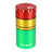 Pulsar 4-Piece Grinder in Rasta Colors with Storage - Front View on White Background