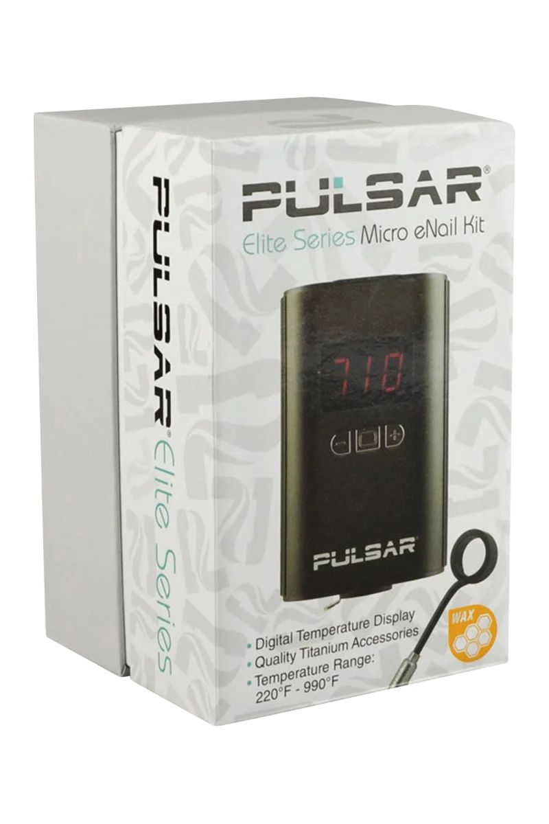 Pulsar Micro eNail Elite Kit with digital display for concentrates, front view on white background