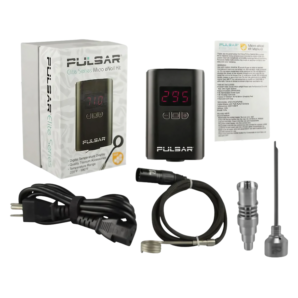 Pulsar Micro eNail Elite Kit with digital temperature display and titanium nail for concentrates