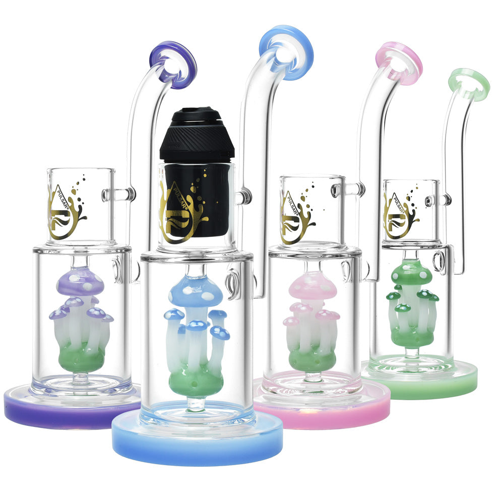 Pulsar Myco Magic Water Pipes for Puffco Proxy in various colors, front view on white background