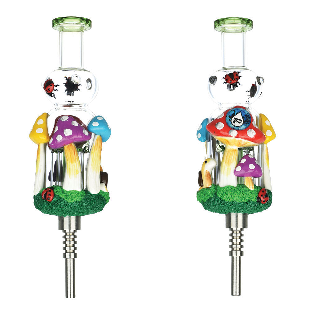 Pulsar Old School Shroom Vapor Vessel with Titanium Tip, featuring colorful mushroom design