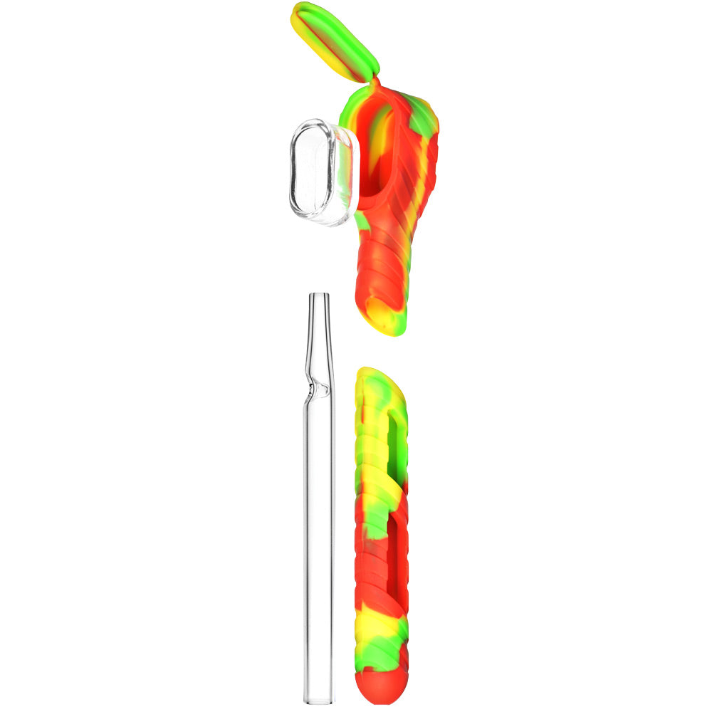 Pulsar Quartz Dab Straw Kit in Assorted Colors, Portable Design, 2" Length, with Silicone Sleeve