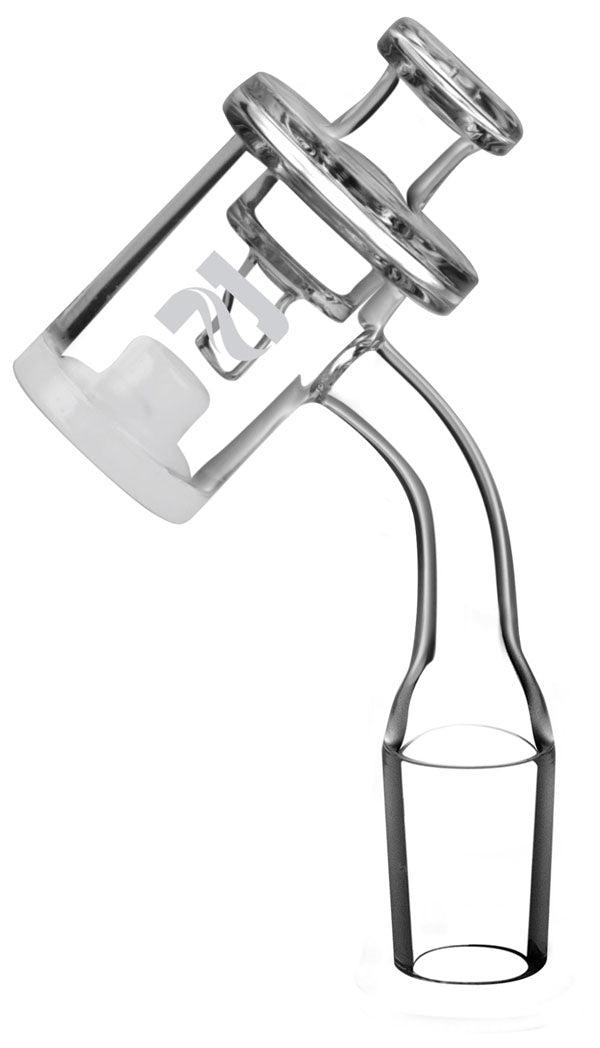 Pulsar Quartz Core Reactor Banger with Carb Cap, 14M 45D angle, clear view on white