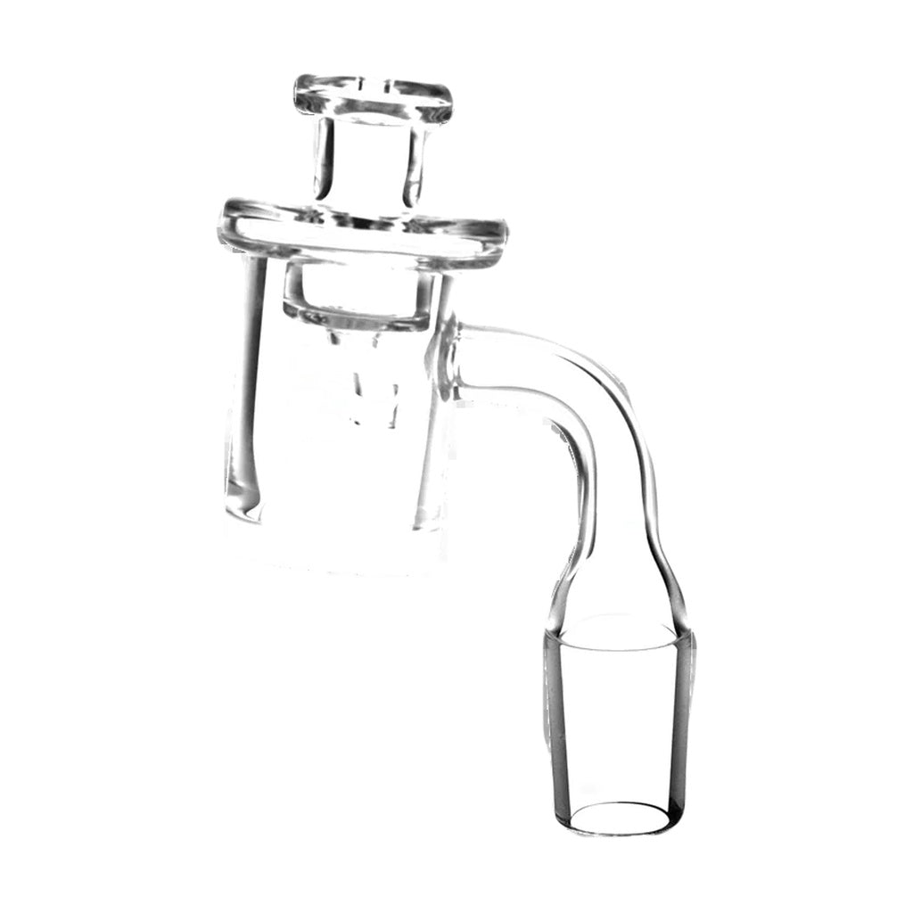 Pulsar Opal Quartz Core Reactor Banger with Carb Cap, 90 Degree Angle, Side View