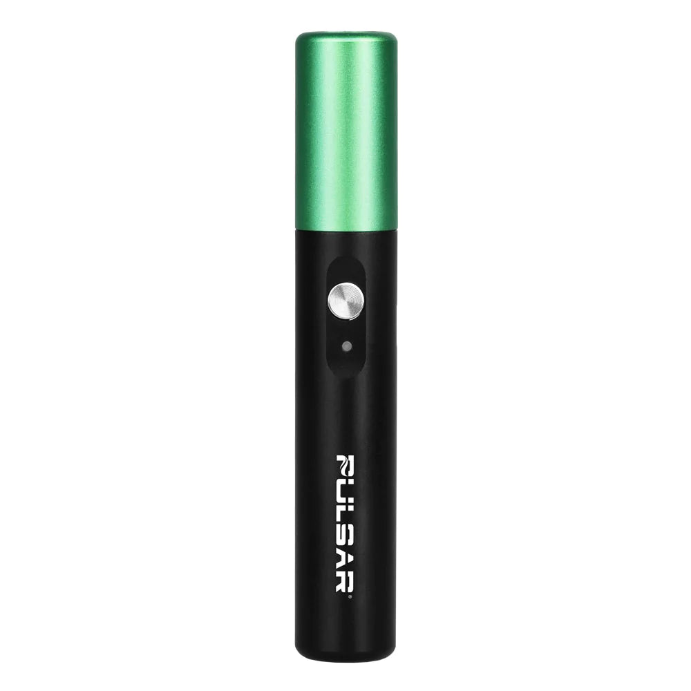 Pulsar PHD Pre-Heat Device 510 Battery in green, compact steel design, front view on white background