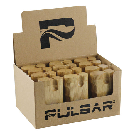 Pulsar Pistol Grip Wood Twist Top Dugouts display box with 12 small units, easy twist-open lids