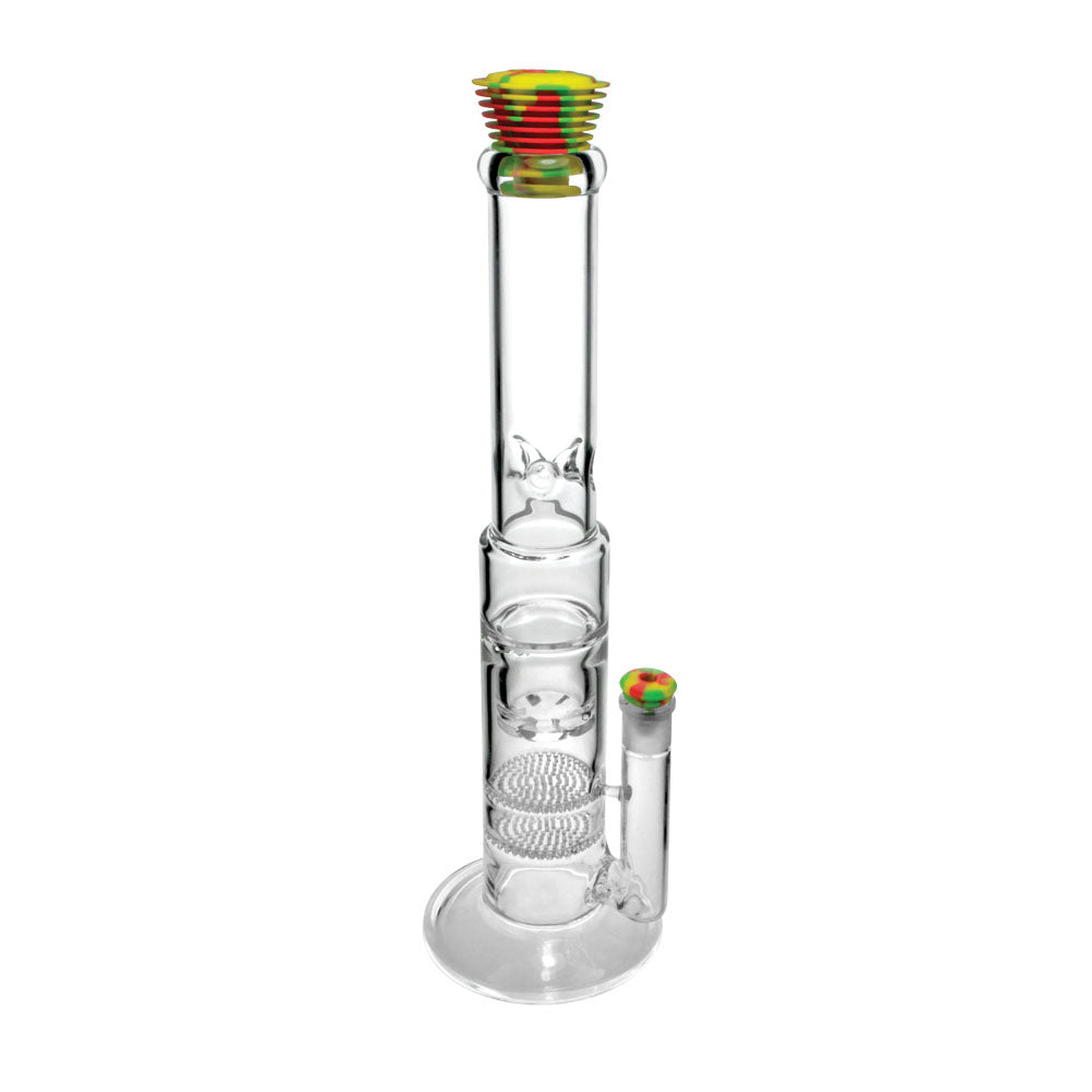Pulsar Silicone Bong Cleaning Plugs in Rasta Colors, Front View on White Background