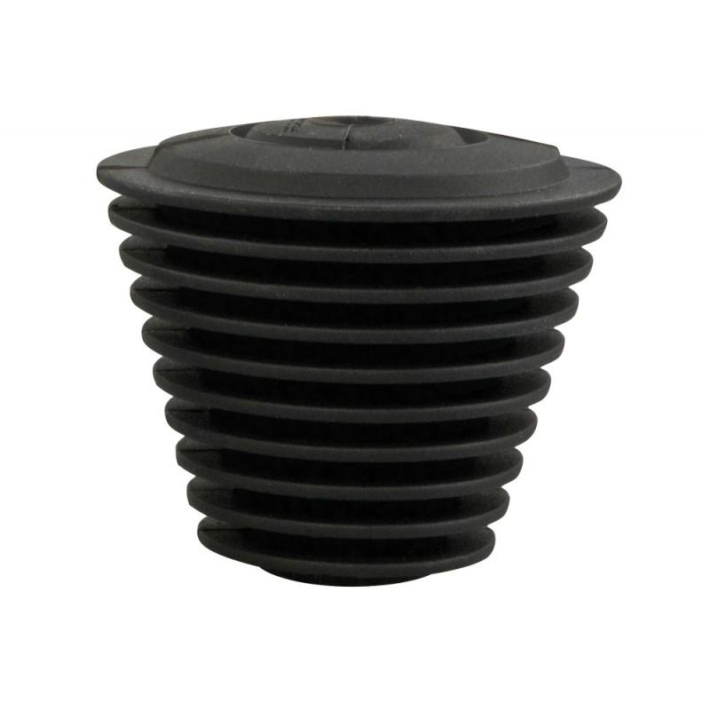 Pulsar black silicone bong cleaning plug, front view on white background, easy to handle
