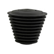 Pulsar black silicone bong cleaning plug, front view on white background, easy to handle