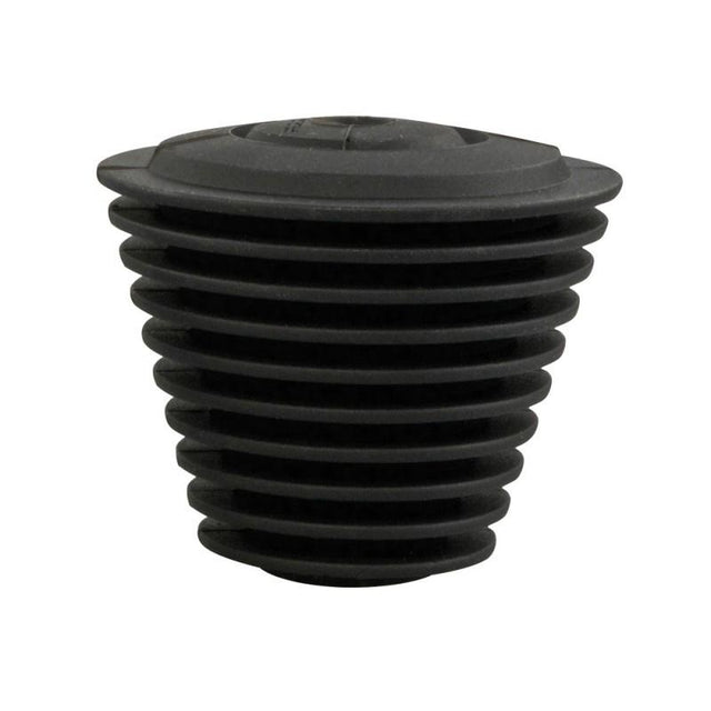 Pulsar black silicone bong cleaning plug, front view on white background, easy to handle