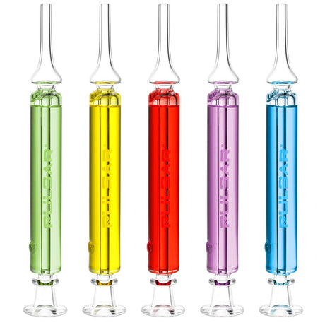 Pulsar Quartz Freezable Glycerin Dab Straws in assorted colors, 7" size, for concentrates, front view