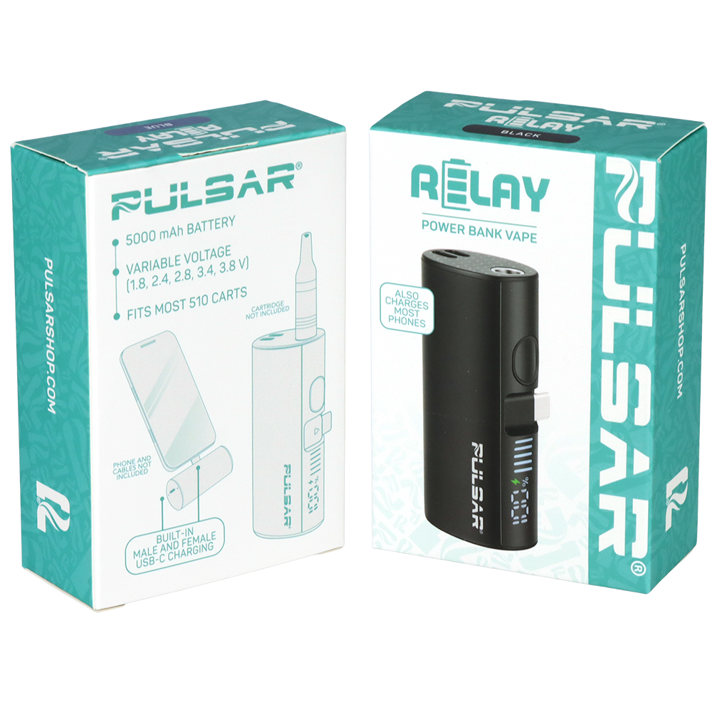 Pulsar Relay 510 vape battery in purple with 5000mAh capacity for threaded oil cartridges, sold without carts