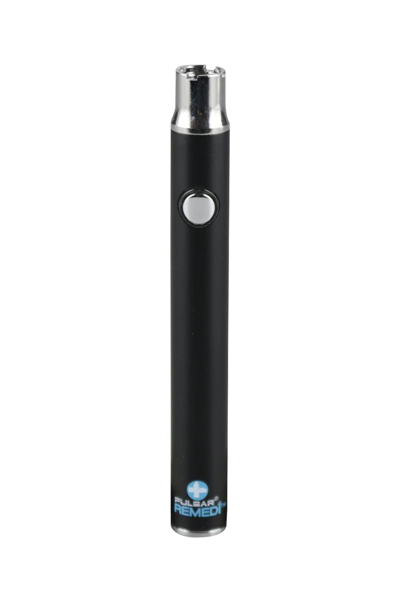 Pulsar ReMEDi black variable voltage battery with preheat for vaporizers, front view
