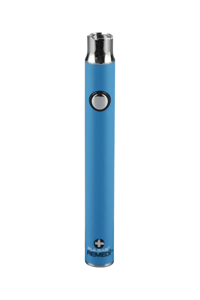 Pulsar ReMEDi Variable Voltage Battery in Blue, front view, compact design for vaporizer preheat
