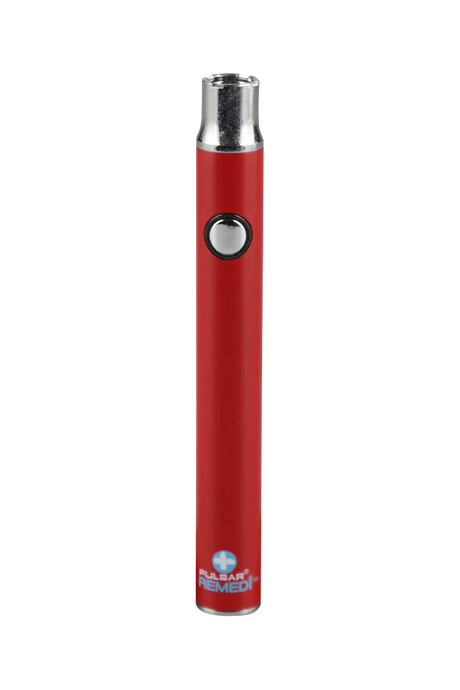 Pulsar ReMEDi red vape battery with variable voltage and preheat feature, front view on white background