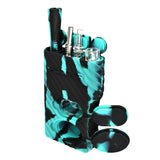 Pulsar RIP Series Ringer 3-in-1 Silicone Dugout Kit in Teal Black, 4" with Quartz Chillum, Front View