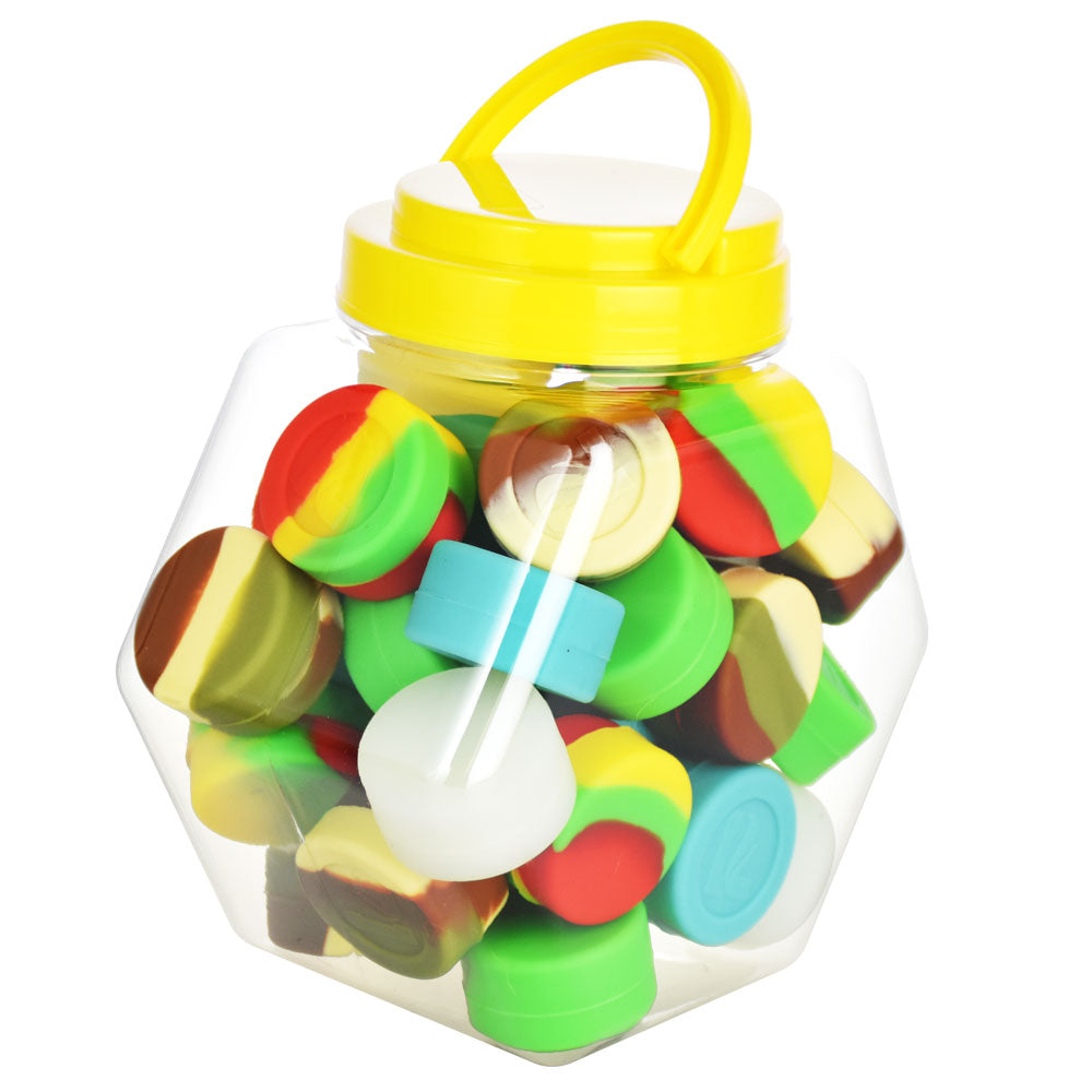 Pulsar RIP assorted silicone containers display, 32mm 3mL, easy to open, travel-friendly